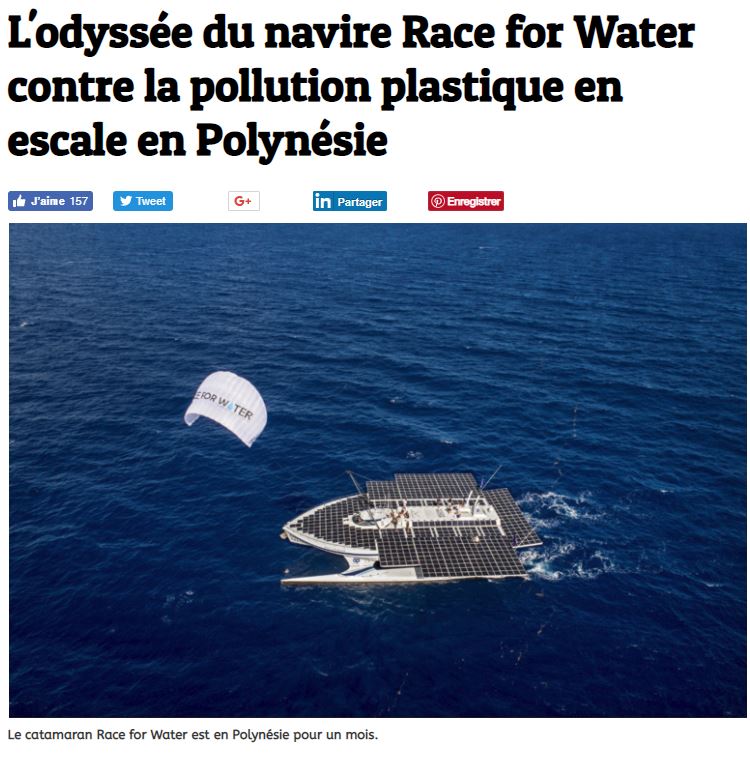 L'odyssée du navire Race for Water contre la pollution plastique en escale en Polynésie